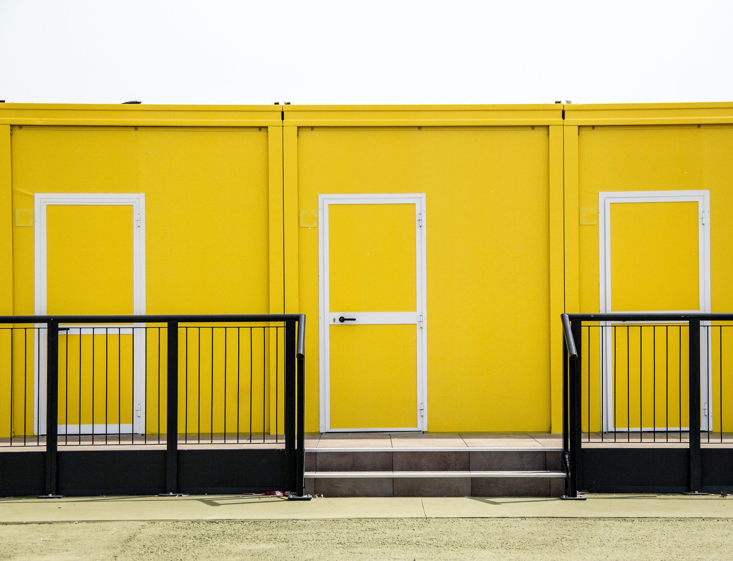 yellow and white painted wall